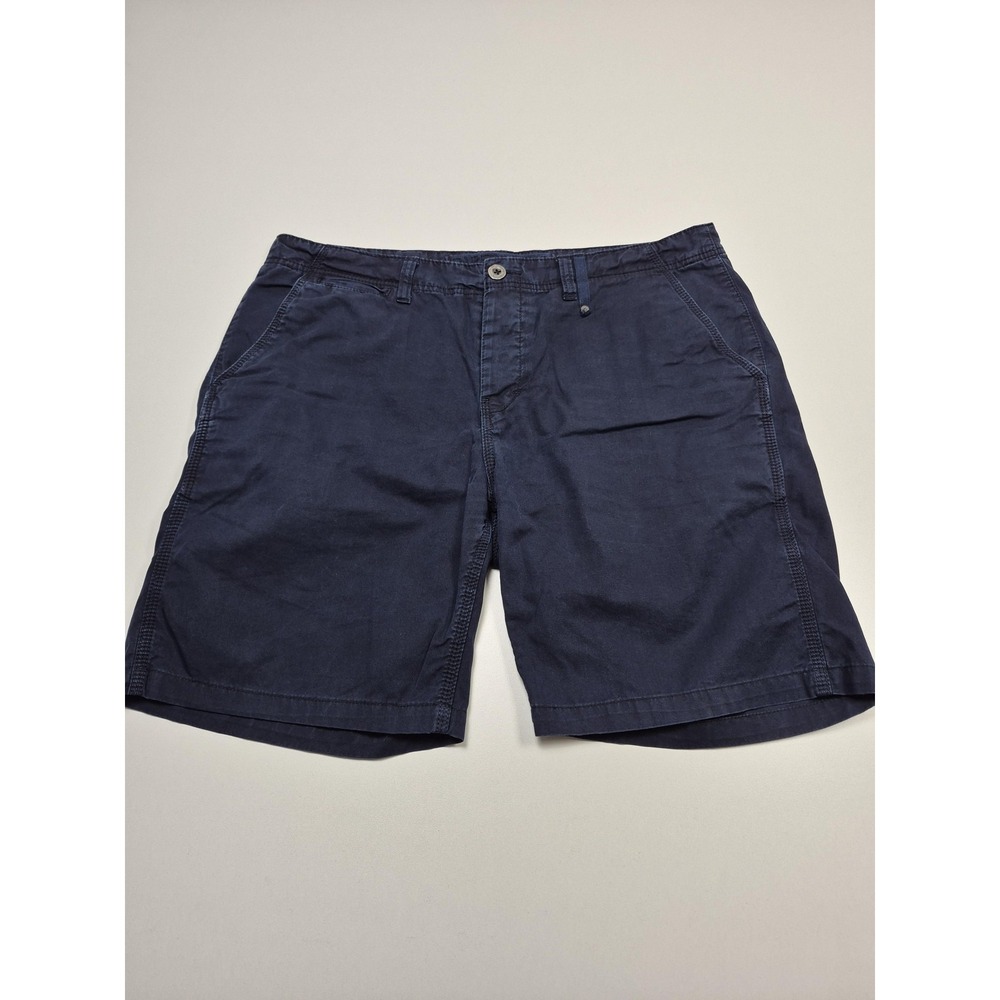 Original Paperbacks Shorts Mens 34 Blue Chino 8" Inseam Button Fly Cotton Casual